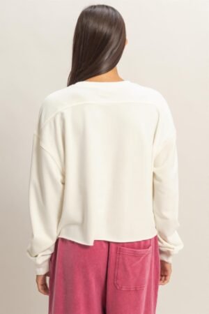 Cropped Mineral Wash Sweatshirt Cropped Mineral Wash Sweatshirt