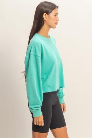 Cropped Mineral Wash Sweatshirt Cropped Mineral Wash Sweatshirt