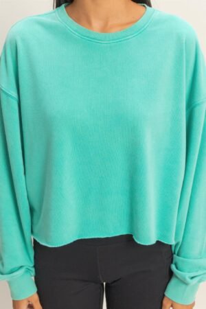 Cropped Mineral Wash Sweatshirt Cropped Mineral Wash Sweatshirt