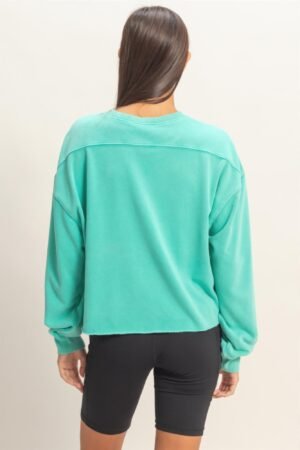 Cropped Mineral Wash Sweatshirt Cropped Mineral Wash Sweatshirt