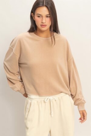 Cropped Mineral Wash Sweatshirt Cropped Mineral Wash Sweatshirt