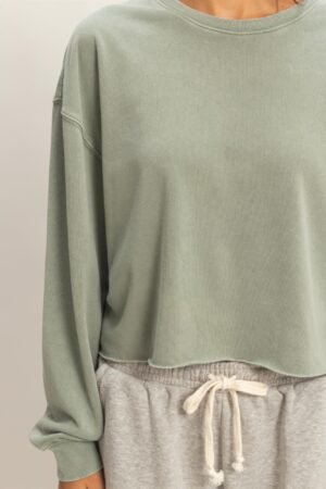 Cropped Mineral Wash Sweatshirt Cropped Mineral Wash Sweatshirt