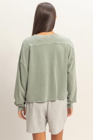 Cropped Mineral Wash Sweatshirt Cropped Mineral Wash Sweatshirt