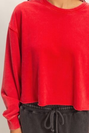 Cropped Mineral Wash Sweatshirt Cropped Mineral Wash Sweatshirt