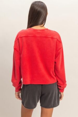 Cropped Mineral Wash Sweatshirt Cropped Mineral Wash Sweatshirt