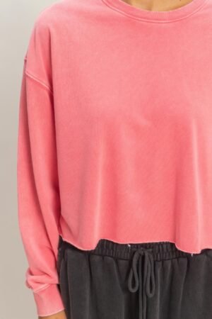 Cropped Mineral Wash Sweatshirt Cropped Mineral Wash Sweatshirt