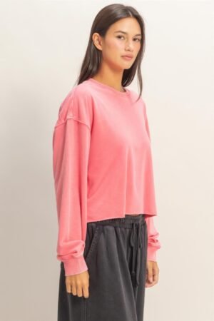 Cropped Mineral Wash Sweatshirt Cropped Mineral Wash Sweatshirt