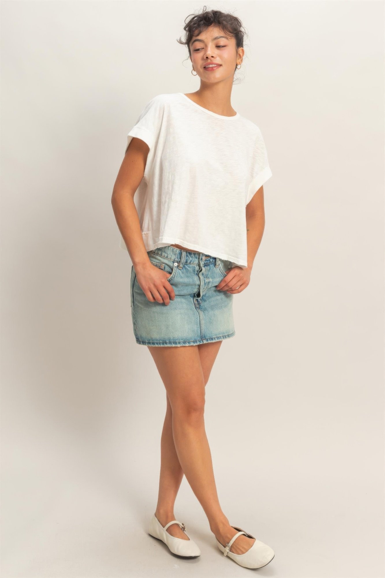 Acid Washed Cross Detail Open Back Top Acid Washed Cross Detail Open Back Top - Image 17