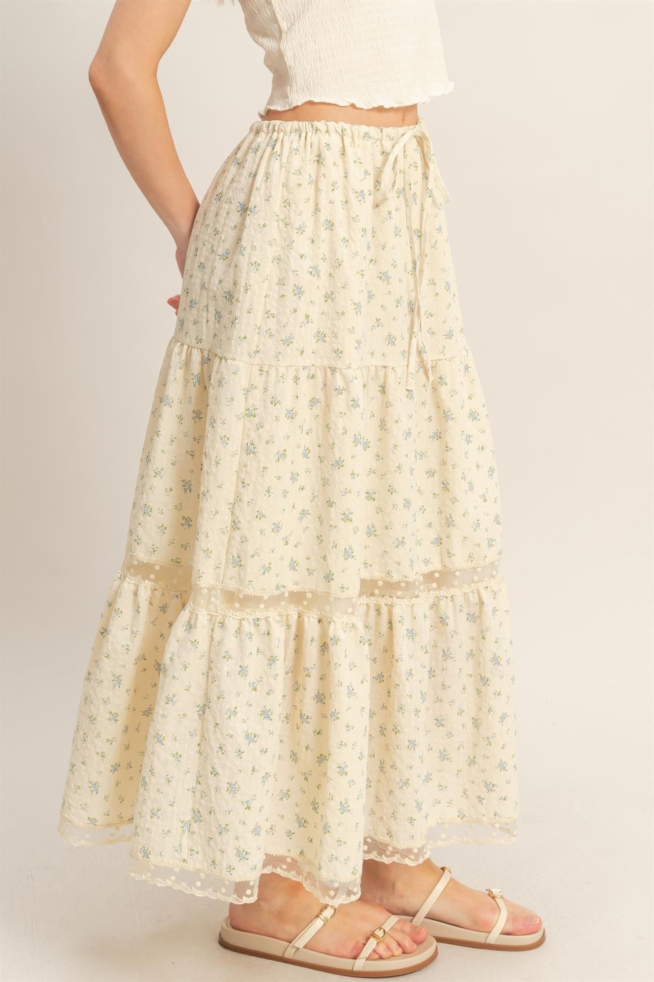 Tiered Lace Trim Skirt Tiered Lace Trim Skirt - Image 4