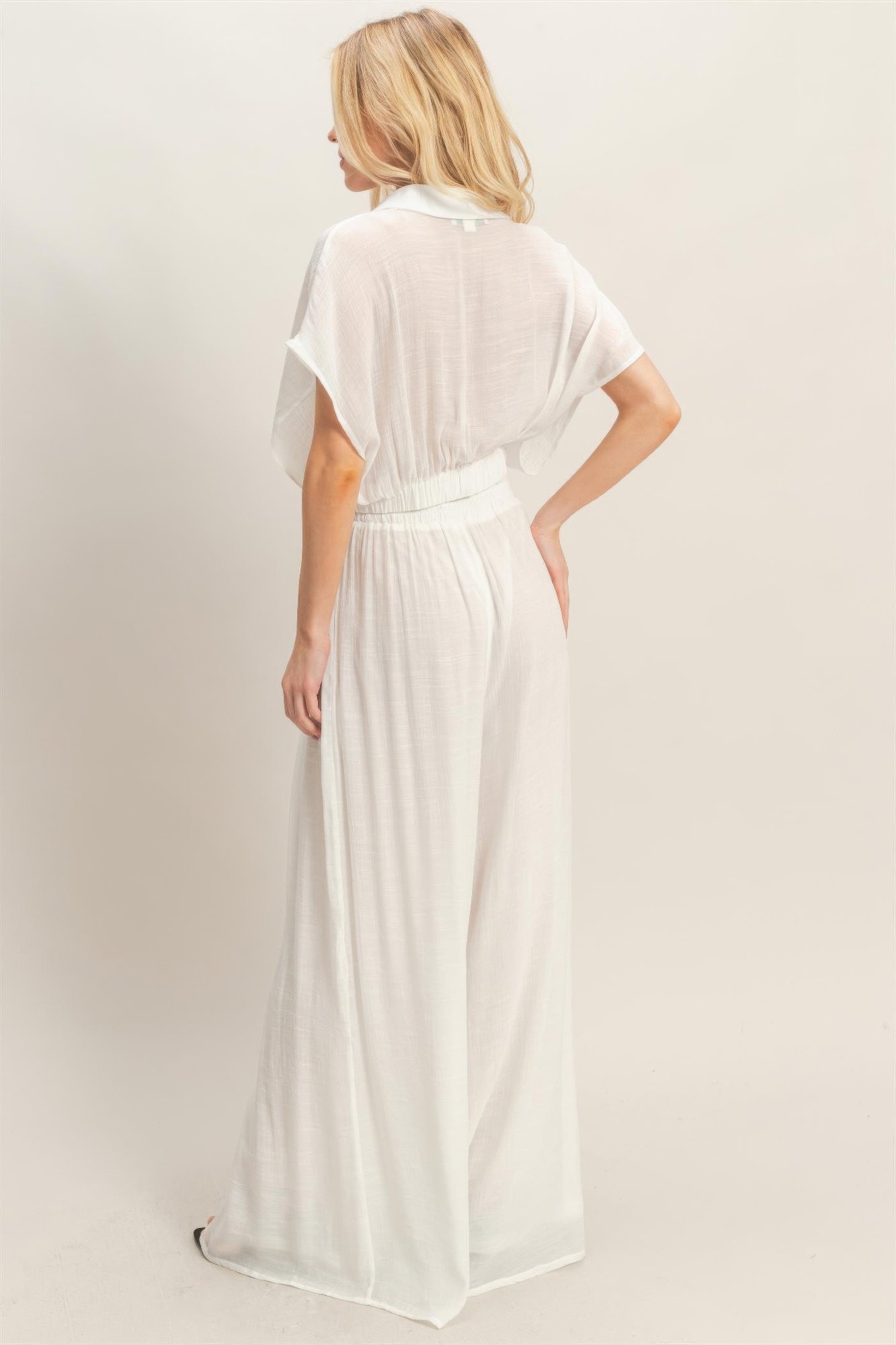 Collared Wrap Top & Wide-leg Pants Set Collared Wrap Top & Wide-leg Pants Set - Image 16