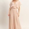 Collared Wrap Top & Wide-leg Pants Set