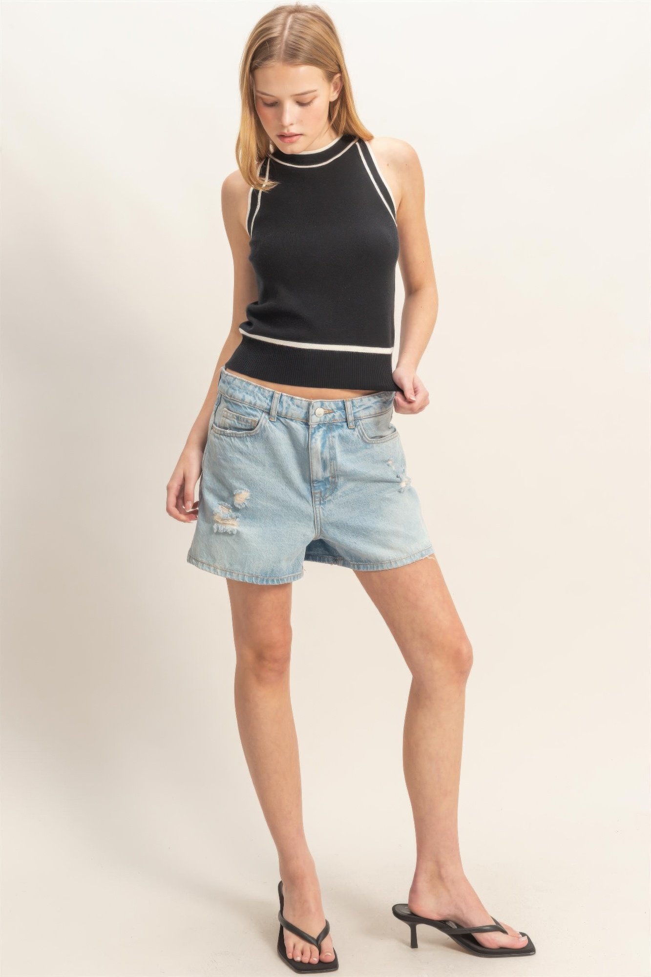 Contrast Trim Sleeveless Ribbed Top Contrast Trim Sleeveless Ribbed Top - Image 8