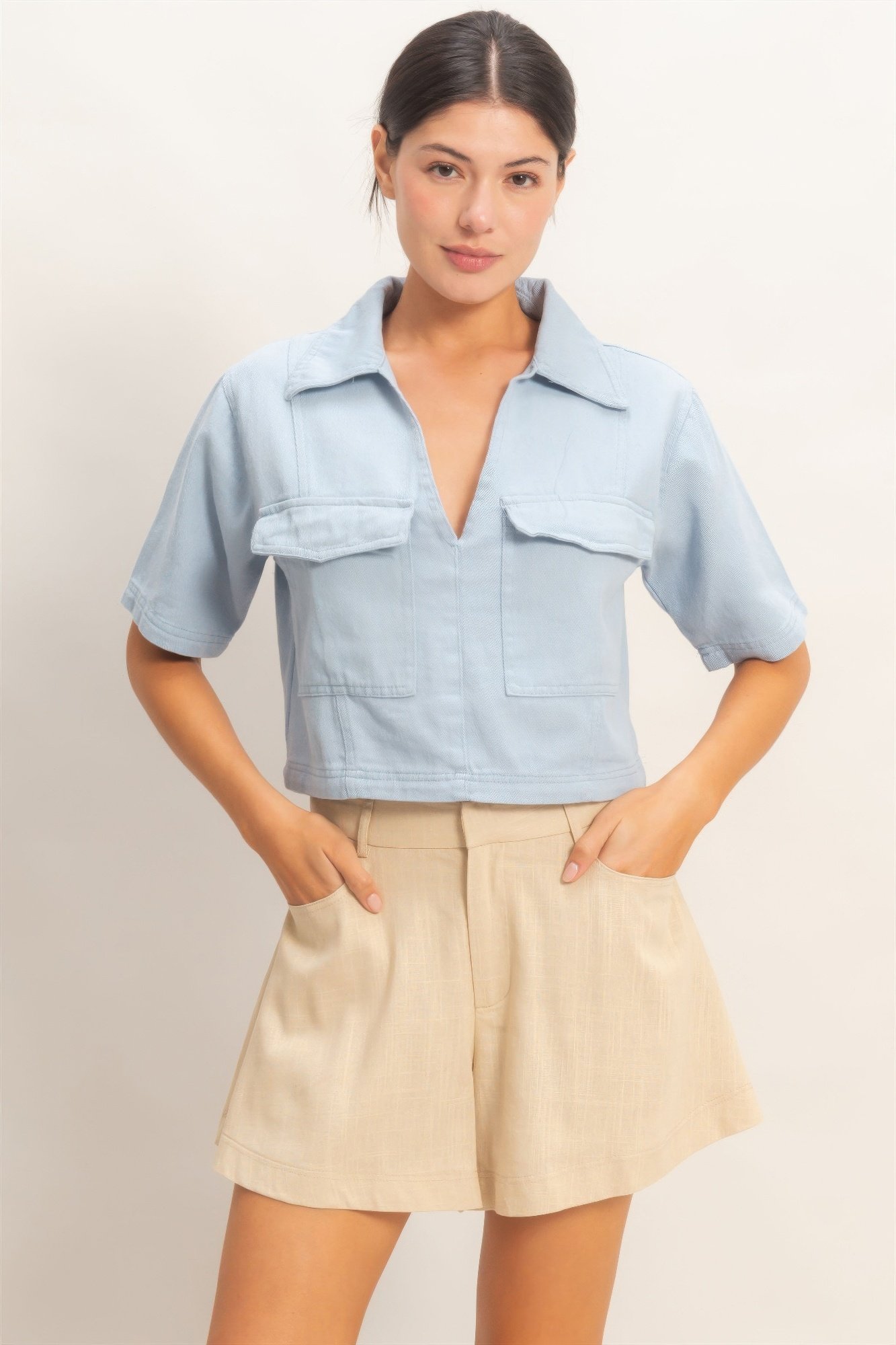 Collared V-neck Top Collared V-neck Top - Image 25