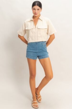 Collared V-neck Top Collared V-neck Top