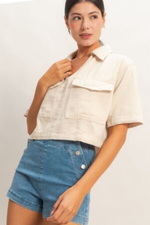 Collared V-neck Top Collared V-neck Top