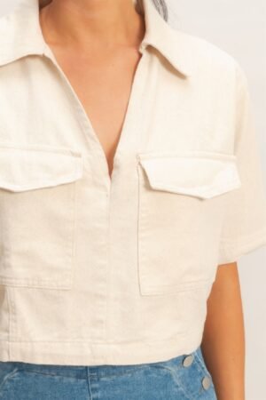 Collared V-neck Top Collared V-neck Top