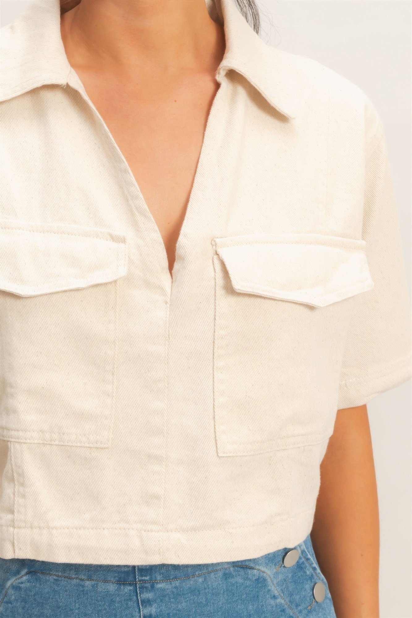 Collared V-neck Top Collared V-neck Top - Image 22