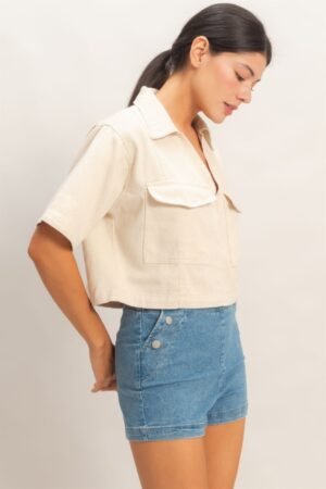 Collared V-neck Top Collared V-neck Top
