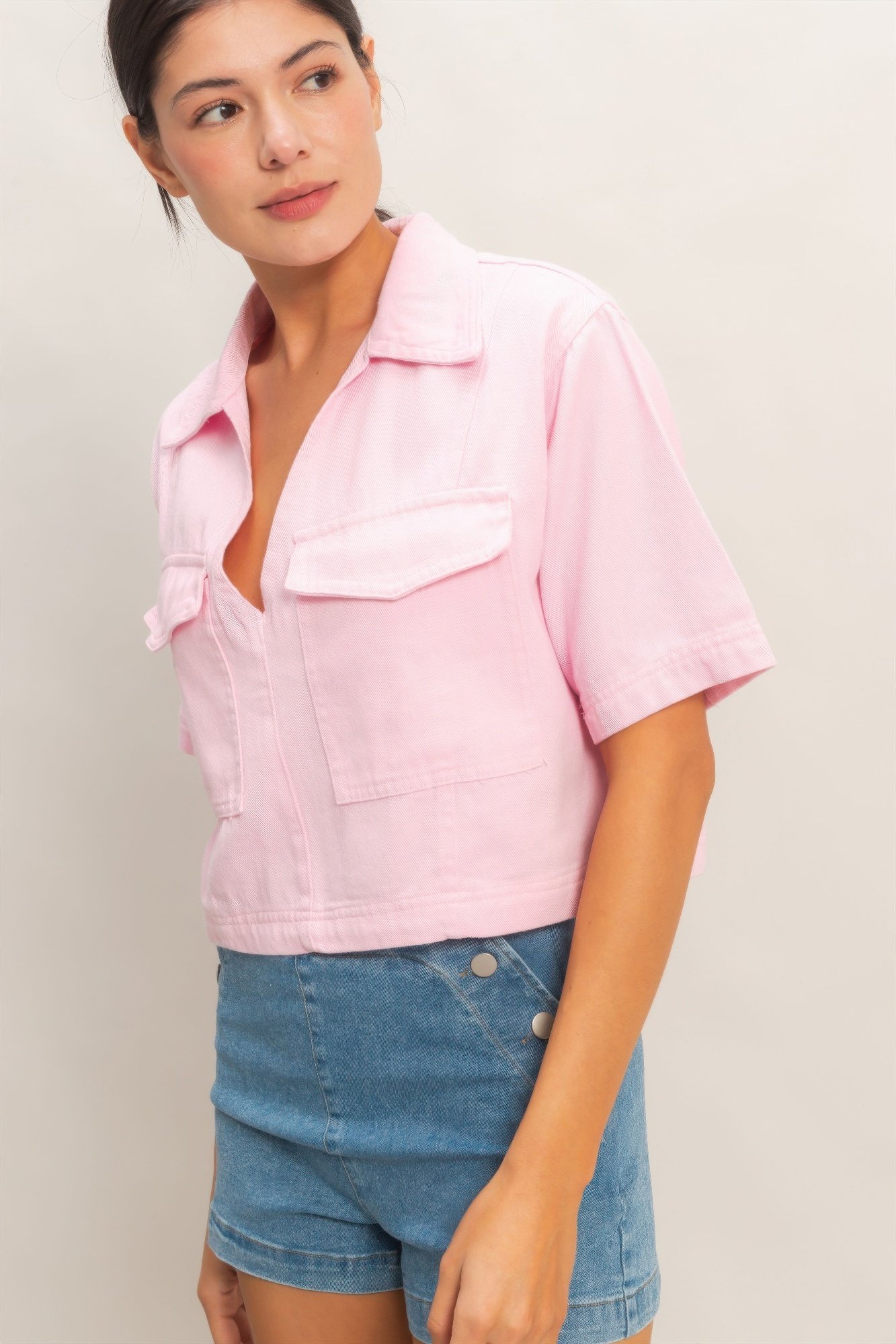 Collared V-neck Top Collared V-neck Top - Image 16