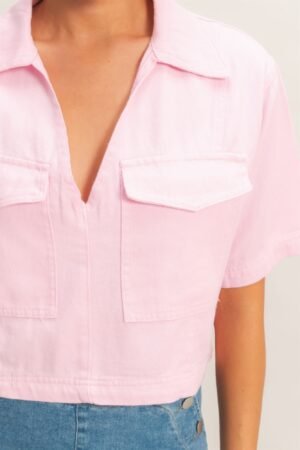 Collared V-neck Top Collared V-neck Top