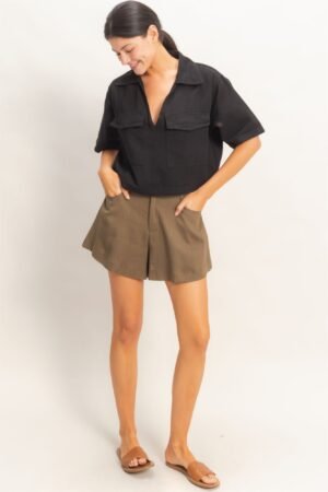 Collared V-neck Top Collared V-neck Top