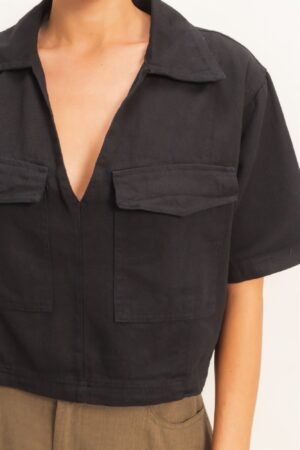 Collared V-neck Top Collared V-neck Top