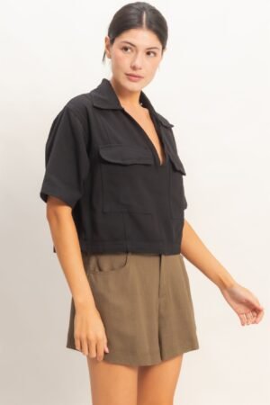Collared V-neck Top Collared V-neck Top