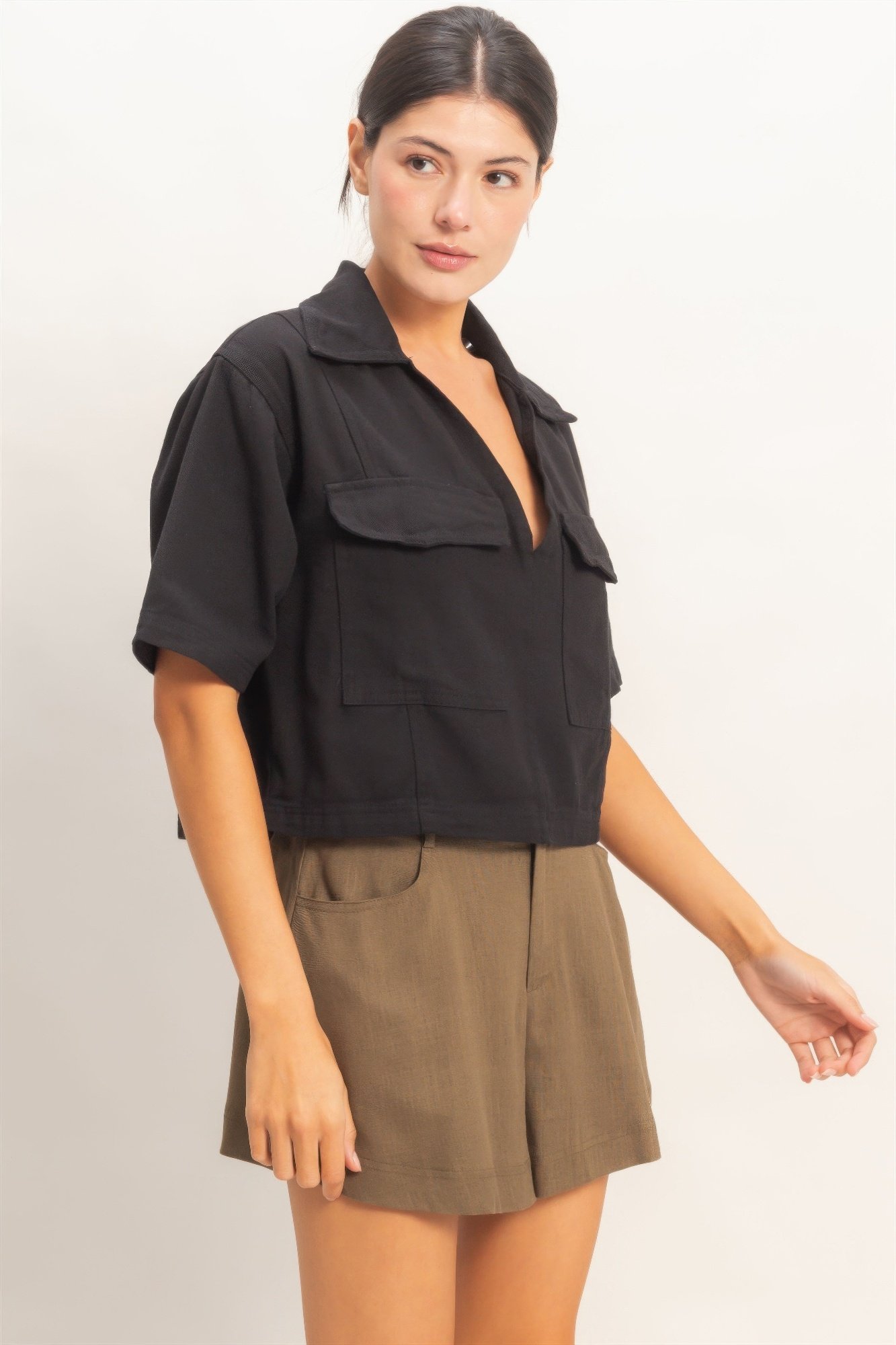 Collared V-neck Top Collared V-neck Top - Image 5