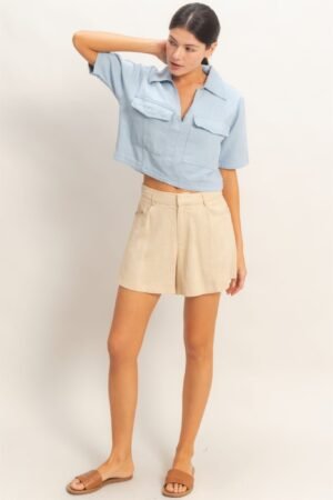 Collared V-neck Top Collared V-neck Top