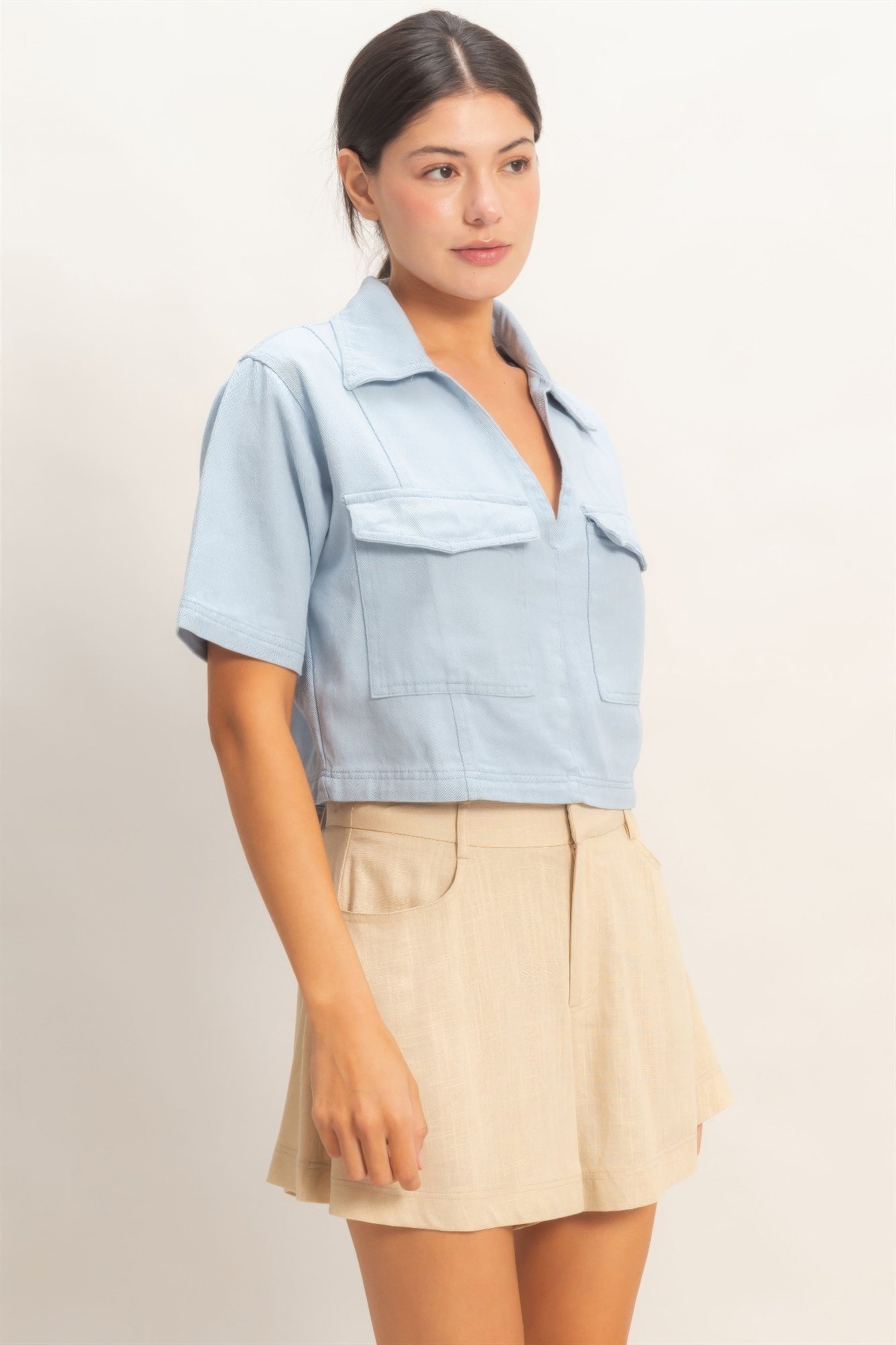 Collared V-neck Top Collared V-neck Top - Image 28