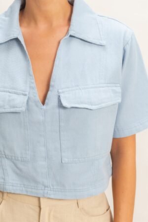 Collared V-neck Top Collared V-neck Top