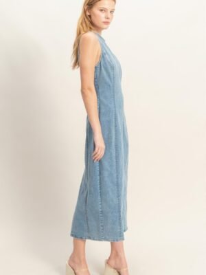 Sleeveless Denim Midi Dress