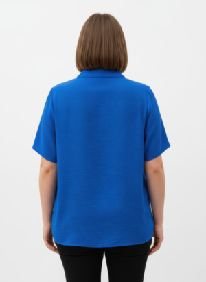 Zip-front Utility Pocket Roll-tab Sleeve Top Zip-front Utility Pocket Roll-tab Sleeve Top