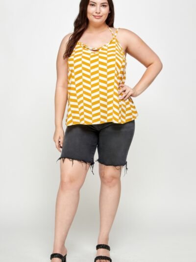 Plus Size Geometric Top With Double Spaghetti Strap Plus Size Geometric Top With Double Spaghetti Strap