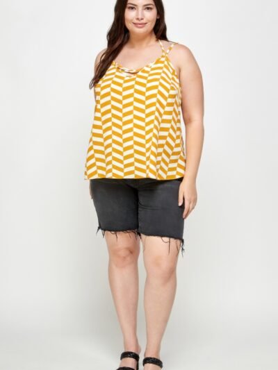 Plus Size Geometric Top With Double Spaghetti Strap Plus Size Geometric Top With Double Spaghetti Strap