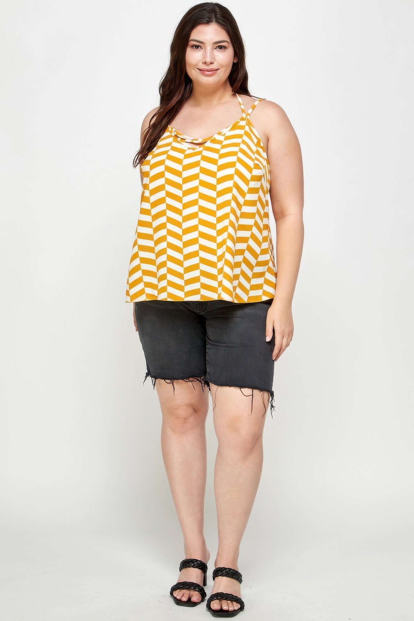 Plus Size Geometric Top With Double Spaghetti Strap Plus Size Geometric Top With Double Spaghetti Strap - Image 3