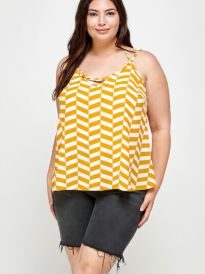 Plus Size Geometric Top With Double Spaghetti Strap Plus Size Geometric Top With Double Spaghetti Strap