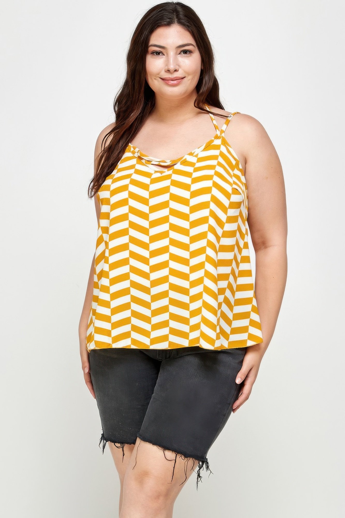 Plus Size Geometric Top With Double Spaghetti Strap Plus Size Geometric Top With Double Spaghetti Strap - Image 4