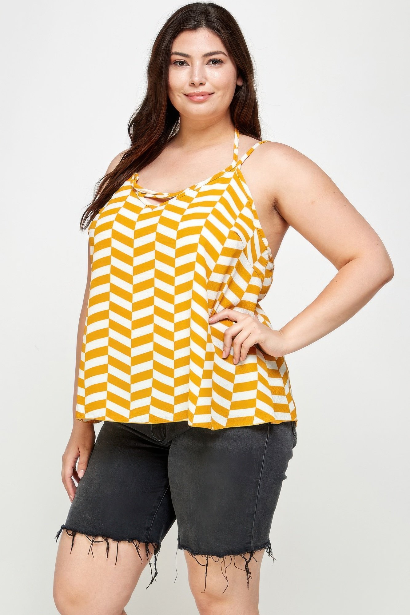 Plus Size Geometric Top With Double Spaghetti Strap Plus Size Geometric Top With Double Spaghetti Strap - Image 5