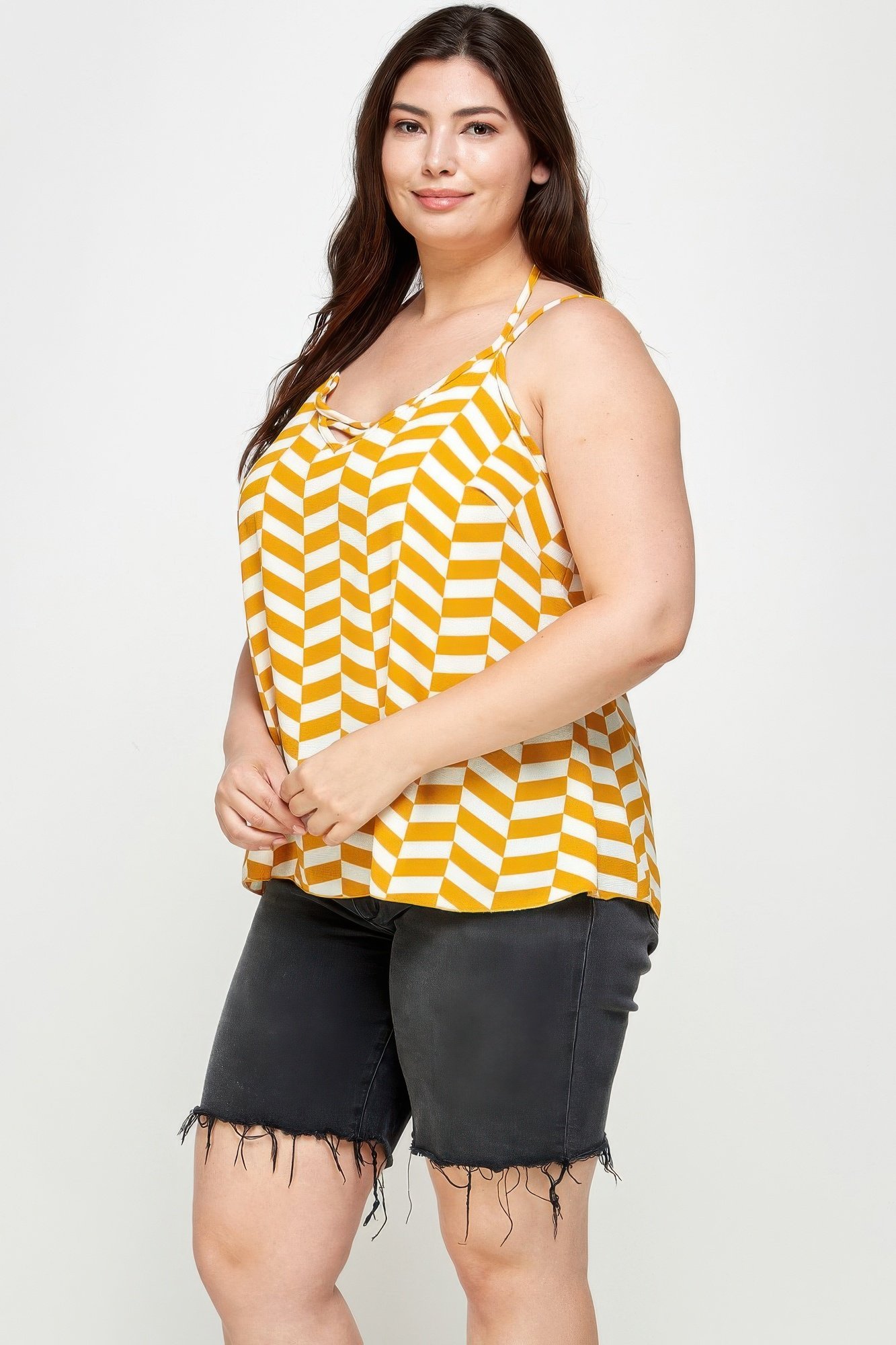 Plus Size Geometric Top With Double Spaghetti Strap Plus Size Geometric Top With Double Spaghetti Strap - Image 6