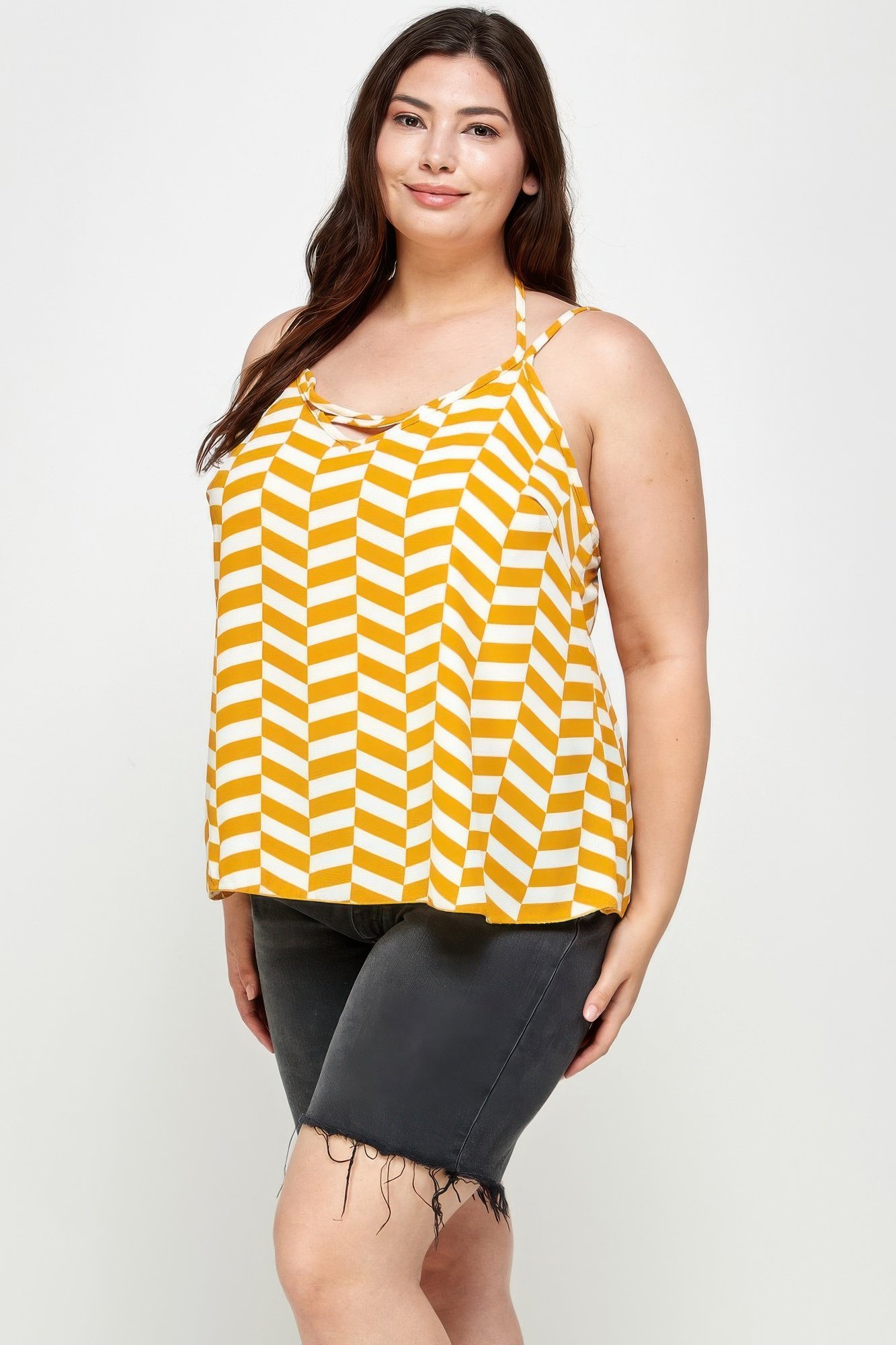 Plus Size Geometric Top With Double Spaghetti Strap Plus Size Geometric Top With Double Spaghetti Strap - Image 7