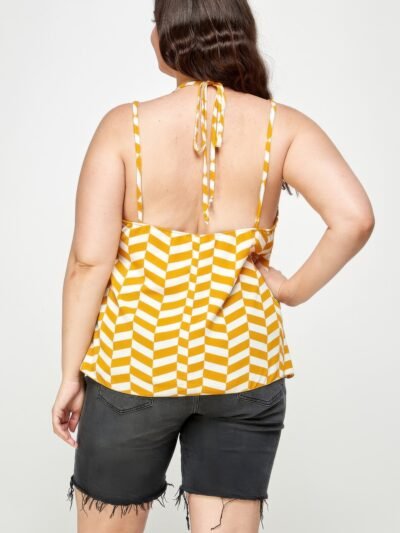 Plus Size Geometric Top With Double Spaghetti Strap Plus Size Geometric Top With Double Spaghetti Strap