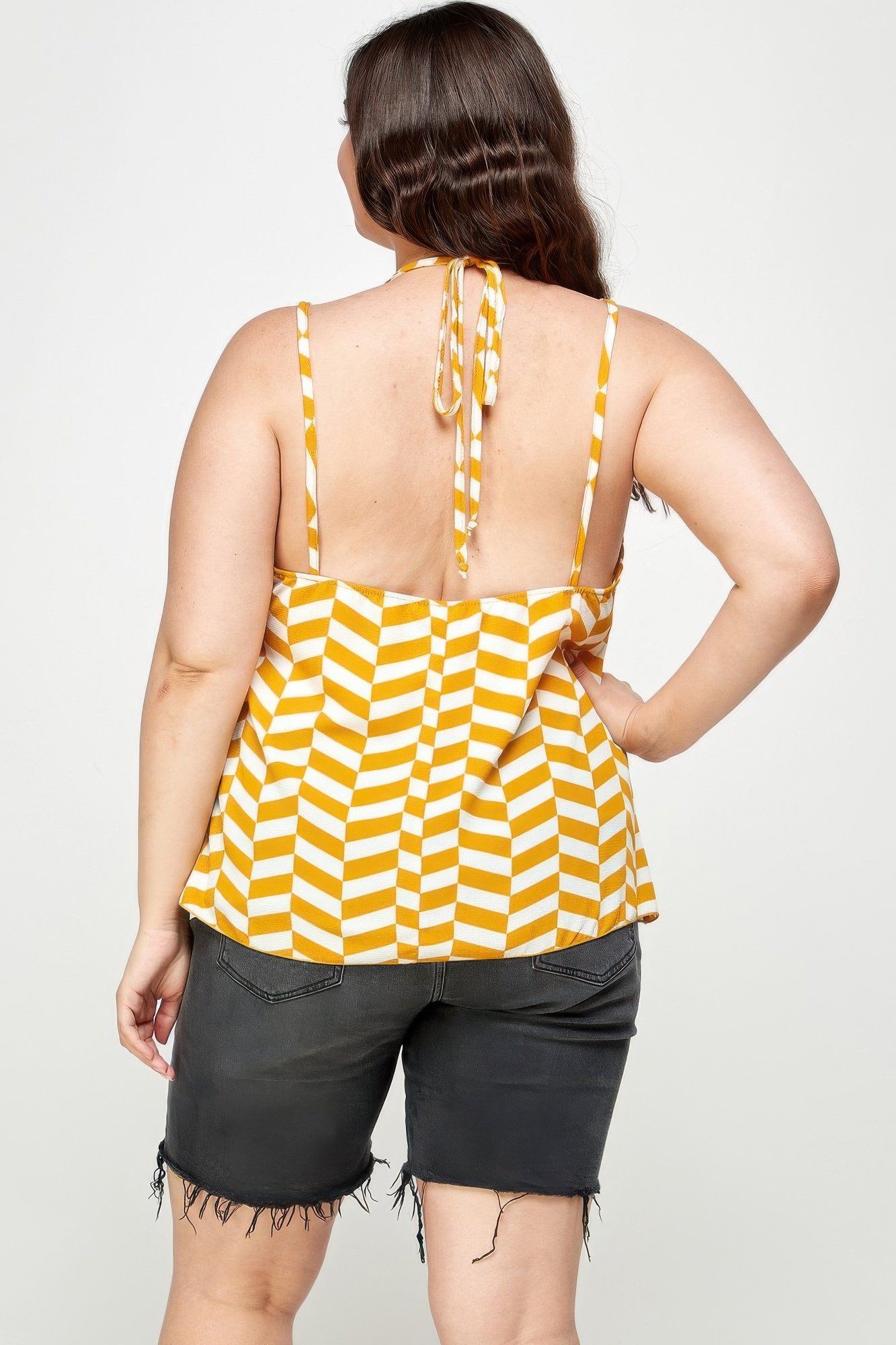 Plus Size Geometric Top With Double Spaghetti Strap Plus Size Geometric Top With Double Spaghetti Strap - Image 9
