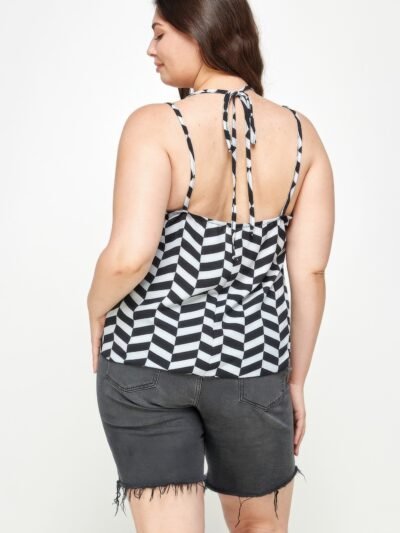 Plus Size Geometric Top With Double Spaghetti Strap Plus Size Geometric Top With Double Spaghetti Strap