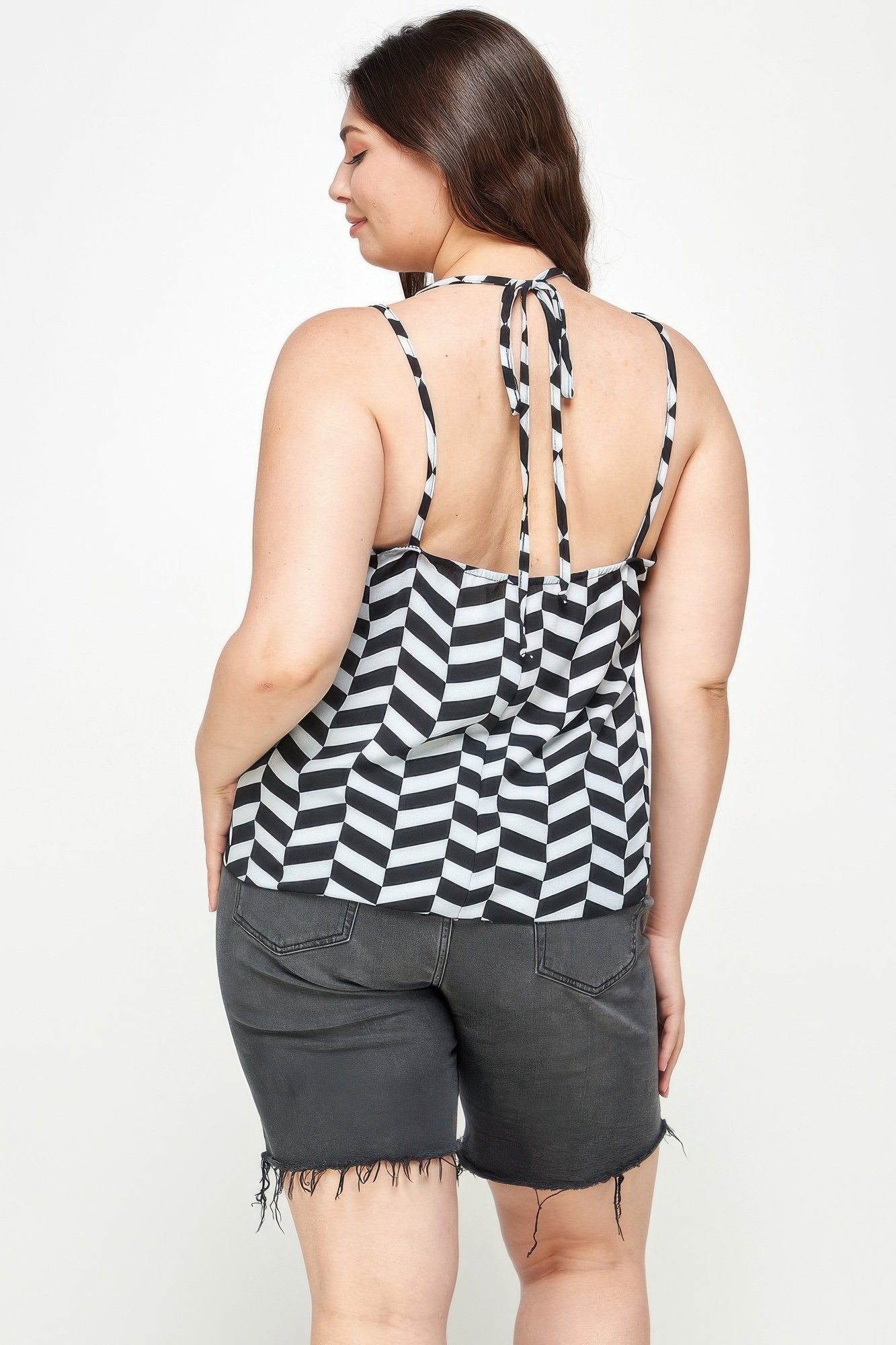 Plus Size Geometric Top With Double Spaghetti Strap Plus Size Geometric Top With Double Spaghetti Strap - Image 17