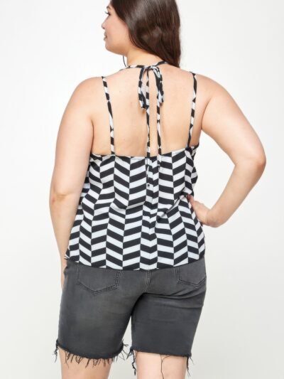 Plus Size Geometric Top With Double Spaghetti Strap Plus Size Geometric Top With Double Spaghetti Strap