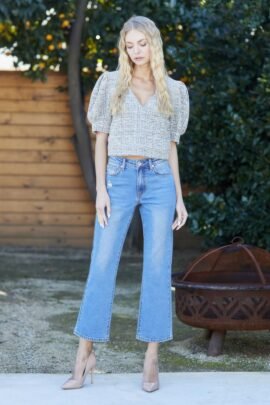 Mid Rise Crop Slim Bootcut With Stretch