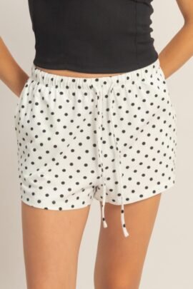 Polka Dot Drawstring Shorts