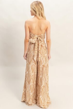 Strapless Top & Pant Print Set Strapless Top & Pant Print Set