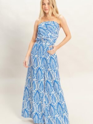 Strapless Top & Pant Print Set